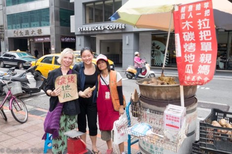 The real Sweet Potato Mama with her two helpers