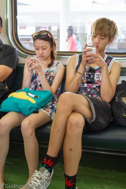 Taiwanese youth seems to have two modi - either on the smartphone or...